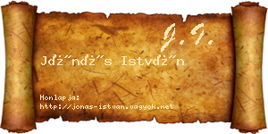 Jónás István névjegykártya
